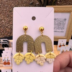 Yellow Leaf Arch Earrings